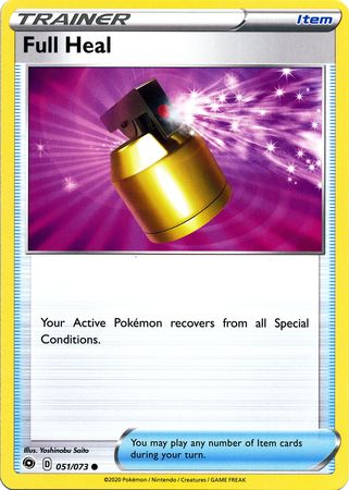 Pokemon Card Champion's Path 051/073 51/73 Full Heal Item Common