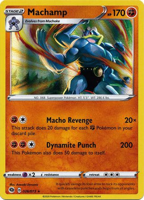 Pokemon Card Champion's Path 026/073 26/73 Machamp Holo Rare