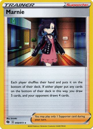 Pokemon Card Champion's Path 056/073 56/73 Marnie Supporter Holo Rare