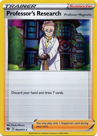 Pokemon Card Champion's Path 062/073 62/73 Professor's Research Supporter Holo Rare