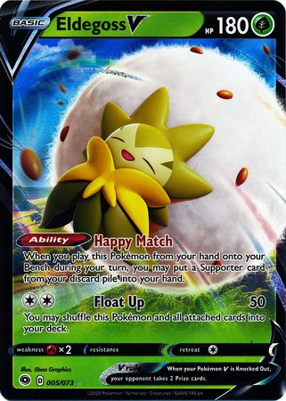 <transcy>Pokemon Card Champion&#39;s Path 005/073 5/73 Eldegoss V Ultra Sjælden</transcy>