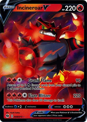 <transcy>Pokemon Card Champion&#39;s Path 008/073 8/73 Incineroar V Ultra Sjælden</transcy>