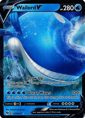 Pokemon Card Champion's Path 013/073 13/73 Wailord V Ultra Rare