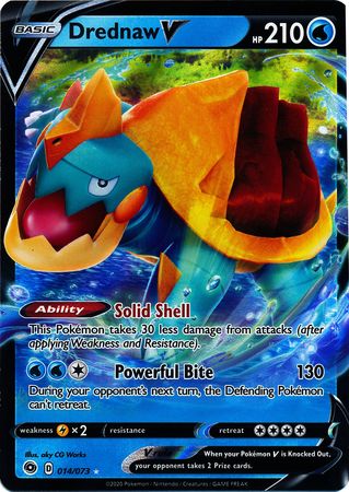 Pokemon Card Champion's Path 014/073 14/73 Drednaw V Ultra Rare