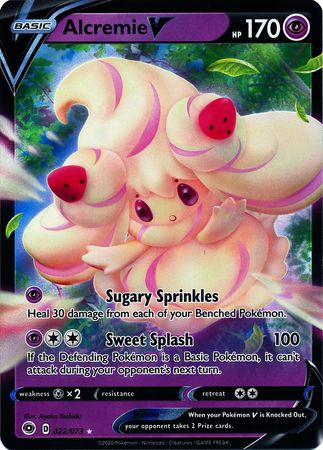 <transcy>Pokemon Card Champion&#39;s Path 022/073 22/73 Alcremie V Ultra Sjælden</transcy>