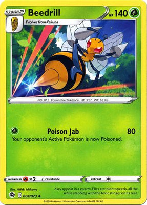 Pokemon Card Champion's Path 004/073 4/73 Beedrill Uncommon
