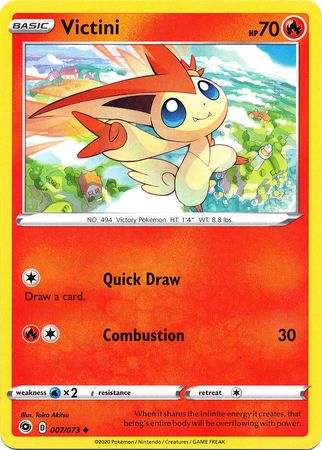 <transcy>مسار بطل بطاقة البوكيمون 007/073 7/73 Victini غير شائع</transcy>