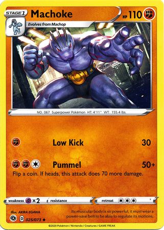 <transcy>Pokemon Card Champion&#39;s Path 025/073 25/73 Machoke Ualmindelig</transcy>