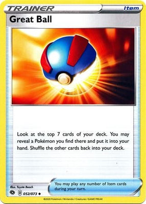 Pokemon Card Champion's Path 052/073 52/73 Great Ball Item Uncommon