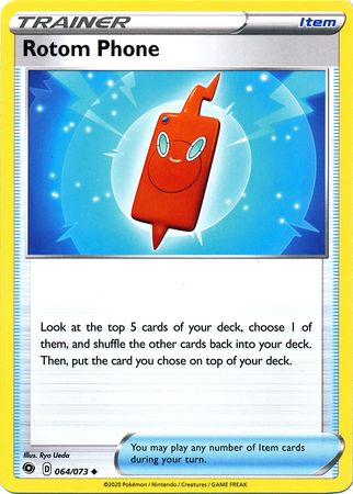 Pokemon Card Champion's Path 064/073 64/73 Rotom Phone Item Uncommon