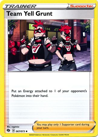 Pokemon Card Champion's Path 067/073 67/73 Team Yell Grunt Supporter Uncommon