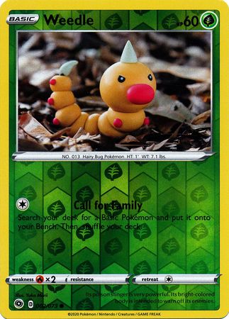 Pokemon Card Champion's Path 002/073 2/73 Weedle Common Reverse Holo