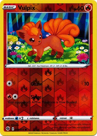 Pokemon Card Champion's Path 006/073 6/73 Vulpix Common Reverse Holo