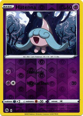 Pokemon Card Champion's Path 018/073 18/73 Hatenna Common Reverse Holo