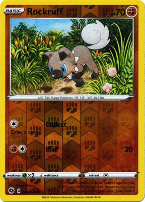 Pokemon Card Champion's Path 029/073 29/73 Rockruff Common Reverse Holo