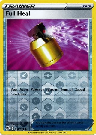 Pokemon Card Champion's Path 051/073 51/73 Full Heal Item Common Reverse Holo