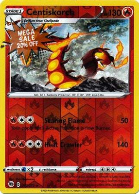 Pokemon Card Champion's Path 010/073 10/73 Centiskorch Rare Reverse Holo