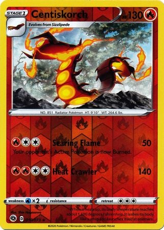 Pokemon Card Champion's Path 010/073 10/73 Centiskorch Rare Reverse Holo