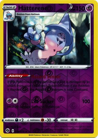 Pokemon Card Champion's Path 020/073 20/73 Hatterene Rare Reverse Holo