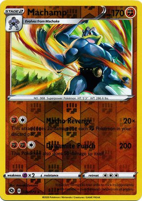 Pokemon Card Champion's Path 026/073 26/73 Machamp Rare Reverse Holo