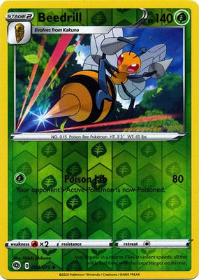 Pokemon Card Champion's Path 004/073 4/73 Beedrill Uncommon Reverse Holo