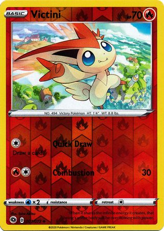 Pokemon Card Champion's Path 007/073 7/73 Victini Uncommon Reverse Holo