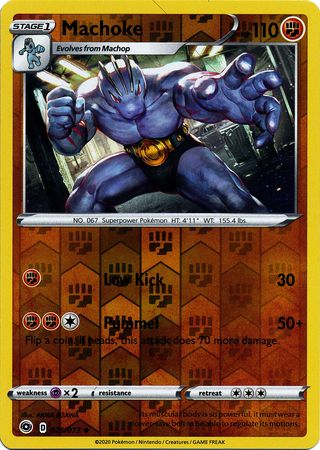 Pokemon Card Champion's Path 025/073 25/73 Machoke Uncommon Reverse Holo