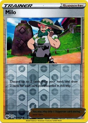 Pokemon Card Champion's Path 057/073 57/73 Milo Supporter Uncommon Reverse Holo