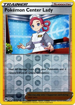 Pokemon Card Champion's Path 060/073 60/73 Pokemon Center Lady Reverse Holo