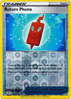 <transcy>Pokemon Card Champion&#39;s Path 064/073 64/73 Rotom Phone Item Ikke almindelig Reverse Holo</transcy>