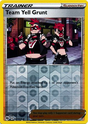 Pokemon Card Champion's Path 067/073 67/73 Team Yell Grunt Supporter Reverse Holo