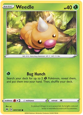 Pokemon Card Vivid Voltage 001/185 1/185 Weedle Common