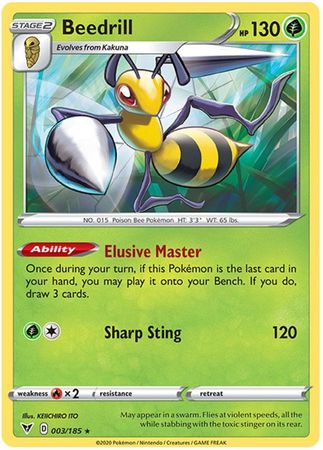 <transcy>Pokemon Card Vivid Voltage 003/185 3/185 Beedrill Rare</transcy>