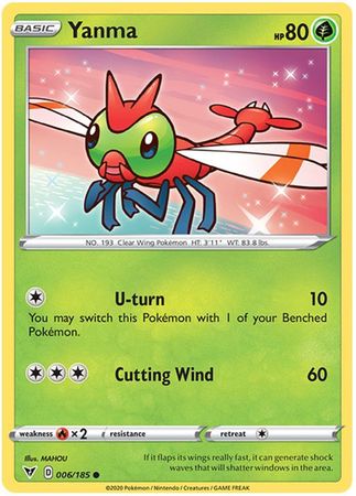 <transcy>Pokemon Card Vivid Voltage 006/185 6/185 Yanma Common</transcy>