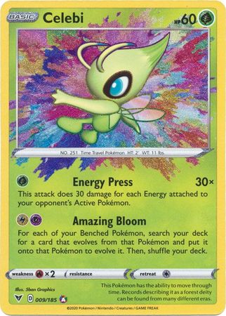 <transcy>Pokemon Card Vivid Voltage 009/185 9/185 Celebi Amazing Rare</transcy>