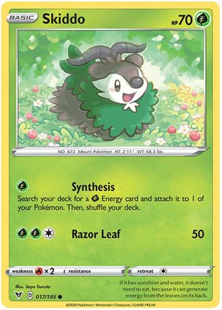 Pokemon Card Vivid Voltage 017/185 17/185 Skiddo Common