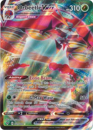 Pokemon Card Vivid Voltage 021/185 21/185 Orbeetle VMAX Ultra Rare *M*