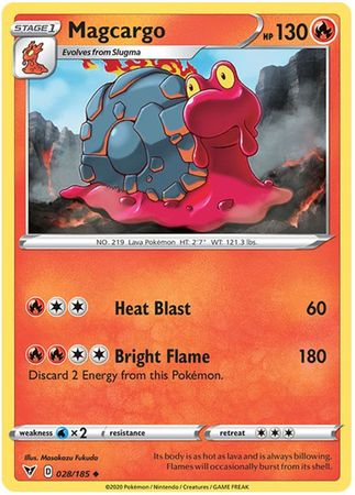 <transcy>Pokemon Card Vivid Voltage 028/185 28/185 Magcargo Ikke almindelig</transcy>