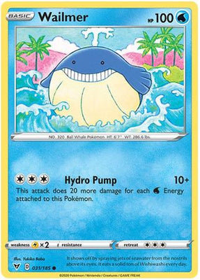 <transcy>Pokemon Card Vivid Voltage 031/185 31/185 Wailmer Common</transcy>