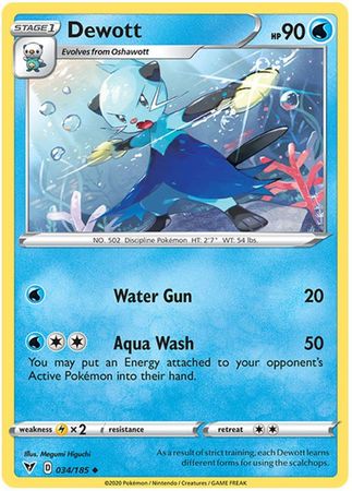 Pokemon Card Vivid Voltage 034/185 34/185 Dewott Uncommon