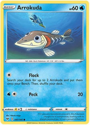 <transcy>Pokemon Card Vivid Voltage 041/185 41/185 Arrokuda Common</transcy>