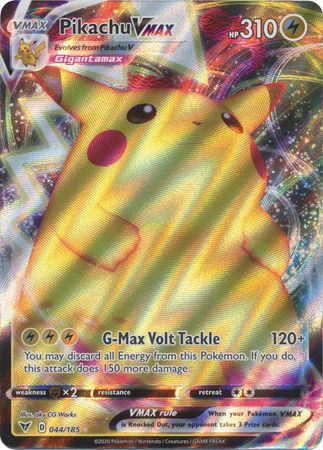 (S) Pokemon Card Vivid Voltage 044/185 44/185 Pikachu VMAX Ultra Rare *M*