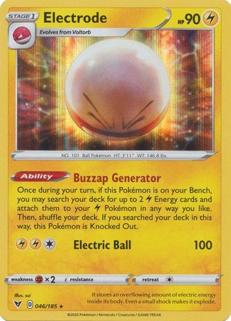 <transcy>Pokemon Card Vivid Voltage 046/185 46/185 Elektrode Holo Selten</transcy>