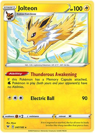 Pokemon Card Vivid Voltage 047/185 47/185 Jolteon Rare