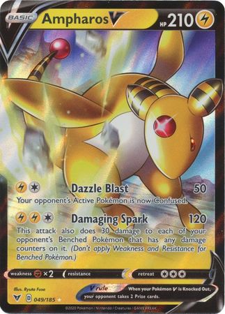 <transcy>Pokemon Card Vivid Voltage 049/185 49/185 Ampharos V Ultra Rare</transcy>