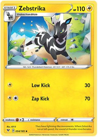 Pokemon Card Vivid Voltage 054/185 54/185 Zebstrika Uncommon