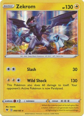 <transcy>Pokemon Card Vivid Voltage 060/185 60/185 Zekrom Holo Selten</transcy>