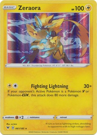 <transcy>Pokemon Card Vivid Voltage 061/185 61/185 Zeraora Holo Sjælden</transcy>