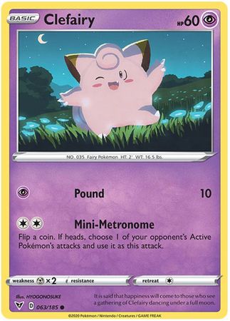 Pokemon Card Vivid Voltage 063/185 63/185 Clefairy Common