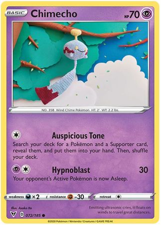 <transcy>Pokemon Card Vivid Voltage 072/185 72/185 Chimecho Common</transcy>